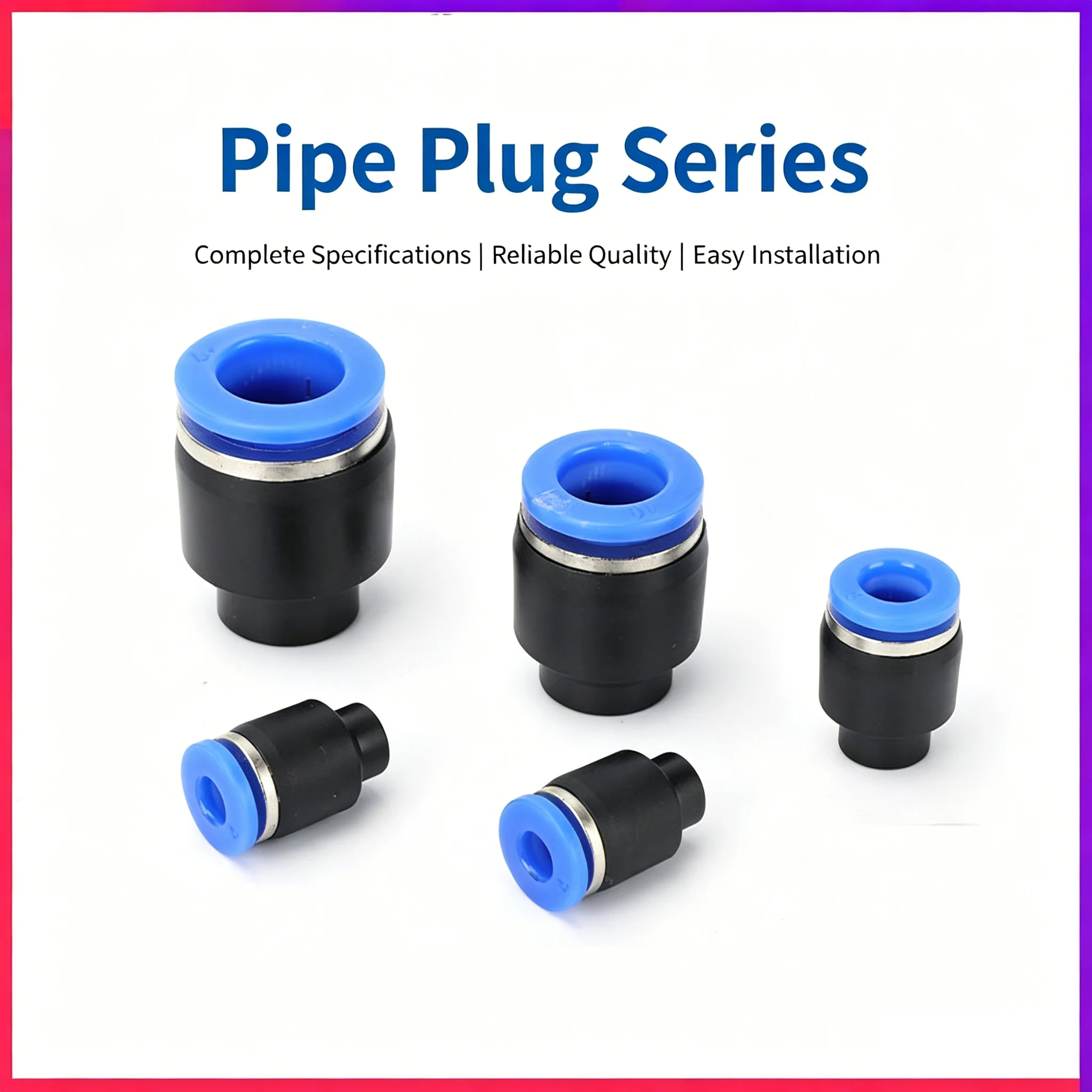 5PCS Pneumatic Connector Plug Pipe Cap Plastic PPF 4mm 6 8 10 12 14 MM  Prevent Air From Flowing Out Air Hose Sealing Connector