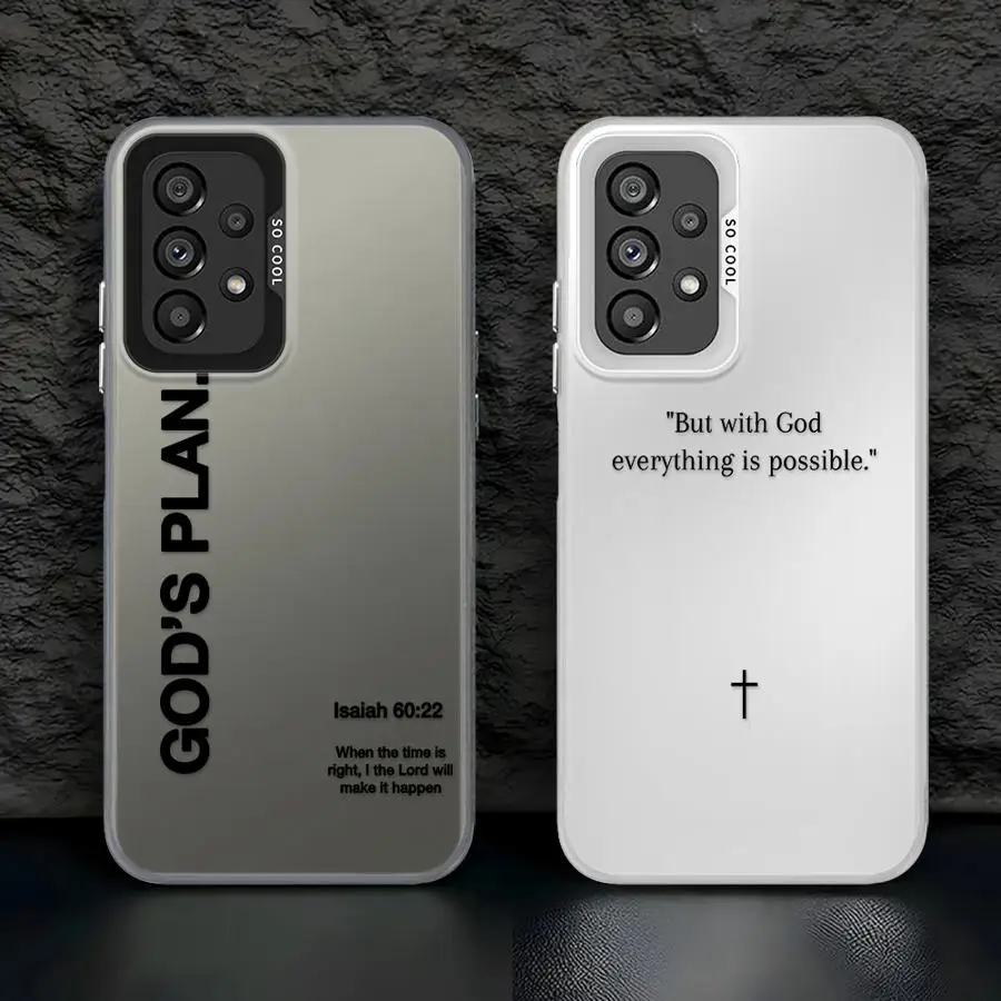 God's Plan Jesus Bible Verse Phone Cover Case for Samsung Galaxy A14 A56 A72 A23 A71 A12 A32 A36 A25 A73 A17 A52 A54 A13 A16 A34