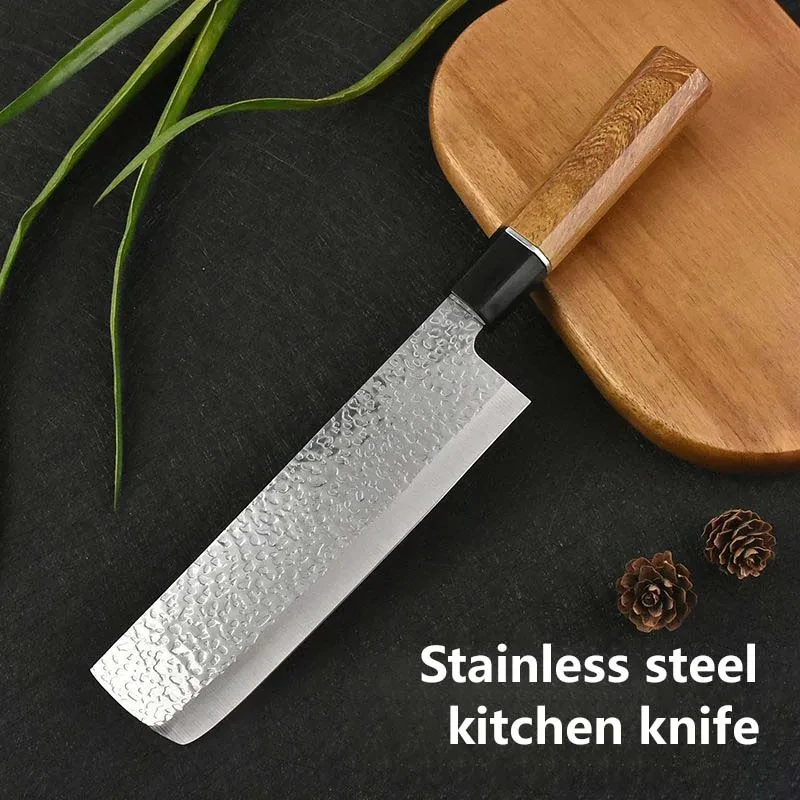 Faca de cozinha em aço inoxidável, especial para uso doméstico, afiada para cortar carne, assar carneiro, vegetais e fatiar.