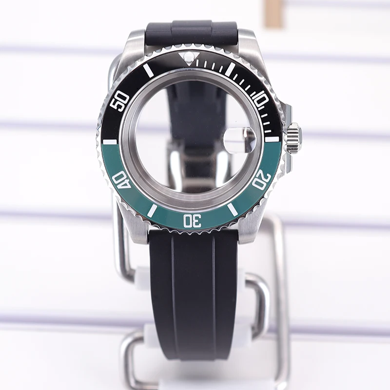 NH35 40mm 20ATM Dive Watch Accessories For 4R NH35 NH36 NH34/38 NH70 8215 Eta2824 PT5000 Watch Case Rubber Strap Sapphire Glass