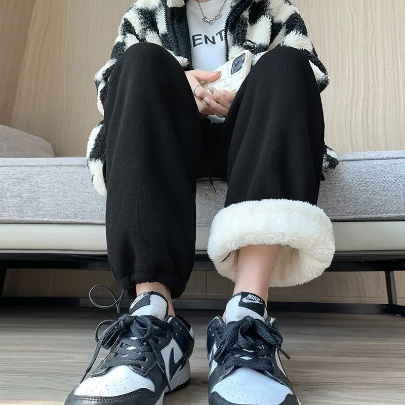 الحريم S-3XL السراويل النساء السراويل الفضفاضة عارضة Pantalones رشاقته شتاء دافئ الحد الأدنى Teems للجنسين الكورية أزياء الطلاب Ins