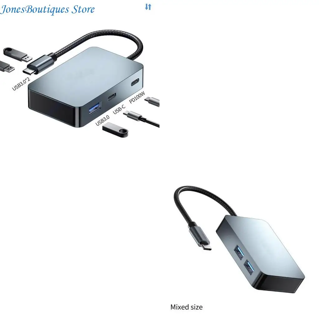 

USB TypeC Hub PD100W Charging Multiple Splitter Faster Data Transfer W8KE