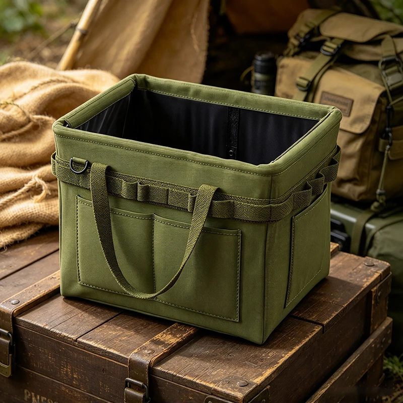 New Outdoor Foldable Storage Large-Sized Tool Bag For Picnics And Camping Equipment Box, Tableware, Oxford Cloth Storage Bag