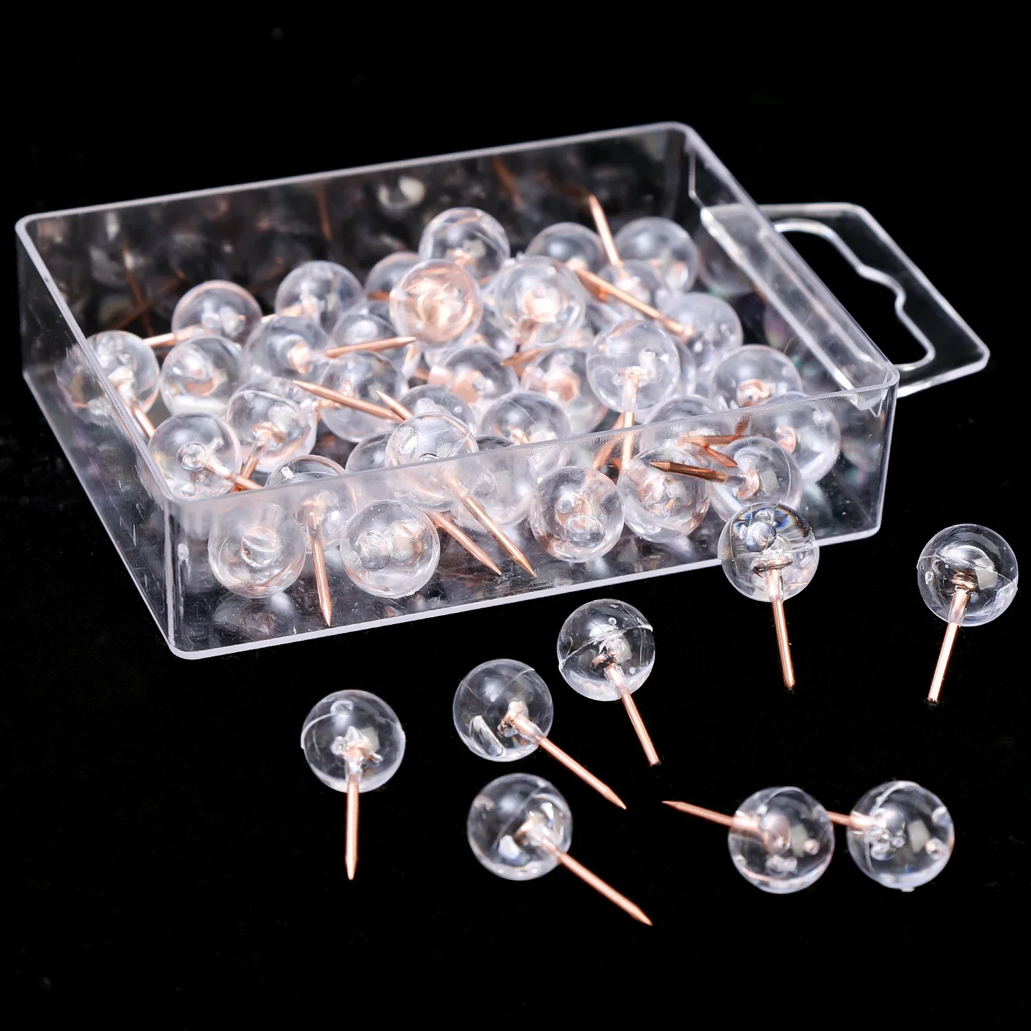 Transparent Spherical Push Pins Thumbtacks Cork Board Pushpins For Map Drawing Photo Wall Studs Office School Stationary