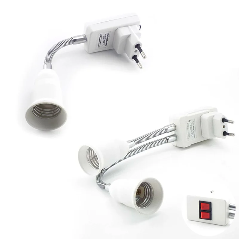 EU US plug E27 Lamp Bulb Bases Socket Holder Adapter power Converter On/Off Switch Adapter led light AC 110-220V Flexible Light