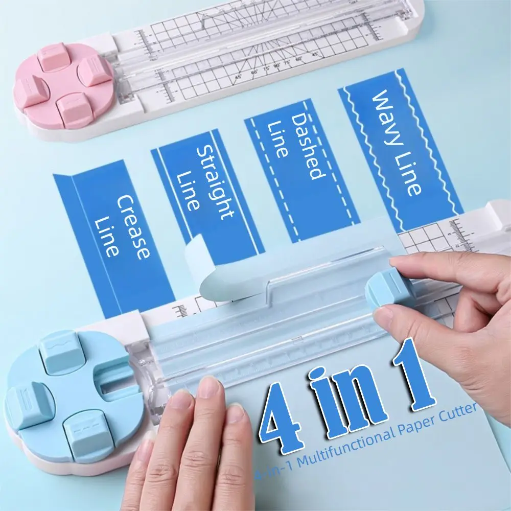 

Portable 4-In-1 Paper Cutter Manual 360° Rotary Paper Trimmer Press-Type Paper Cutting Tool School Office Supplies