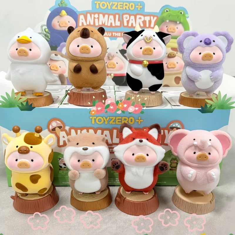 

Lulu The Piggy Animal Party Series Blind Box Cute Piggy Action Figure Surprise Bag Elephant Anime Doll Statue Toys Surprise Bag