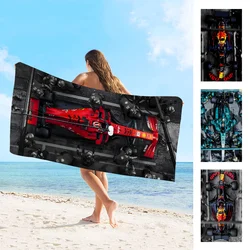 Racing Car F1 Towel Microfiber Beach Towel Absorbent Quick dry Soft Yoga Swimming Resort Mountain Climbing Towel