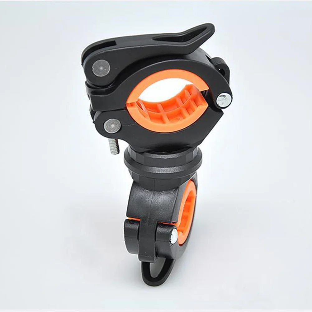 Professional Light Bracket Bike Lamp Holder Black Orange Durable Plastic 360 Degree Rotation Mountain Bike Flashlight Mount Clip