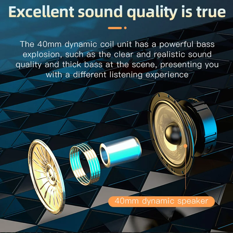 Nuovo auricolare auricolare bluetooth wireless 5.0 supporto pieghevole scheda TF/radio FM/auricolare stereo Bluetooth con microfono bassi profondi