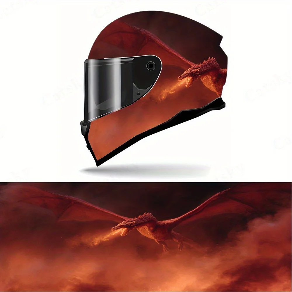 

Flying Dragon Full Face Helmet Decal - Durable and Waterproof PVC, Self-Adhesive Racing Helmet Aesthetic Sticker, Helmet Accesso