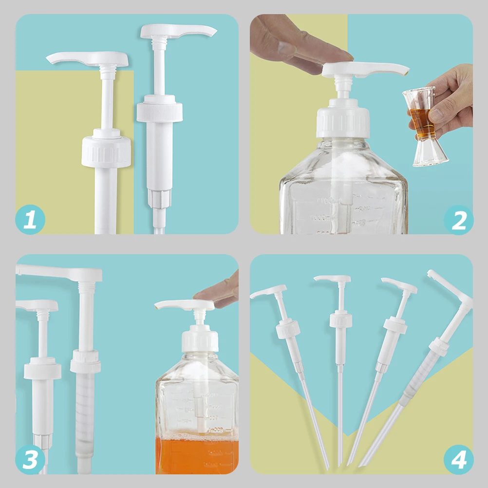 

2Pcs Pump Bottle Dispenser Shampoo Conditioner Bathroom Universal Pump Beverage Extruder High Grade Durable Lightweight Travel