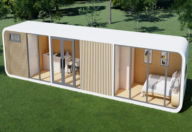 Casa prefabbricata moderna all\'aperto da 40 piedi, piccola casa Mobile, Villa con cabina Apple Pod per ufficio funzionante IOT