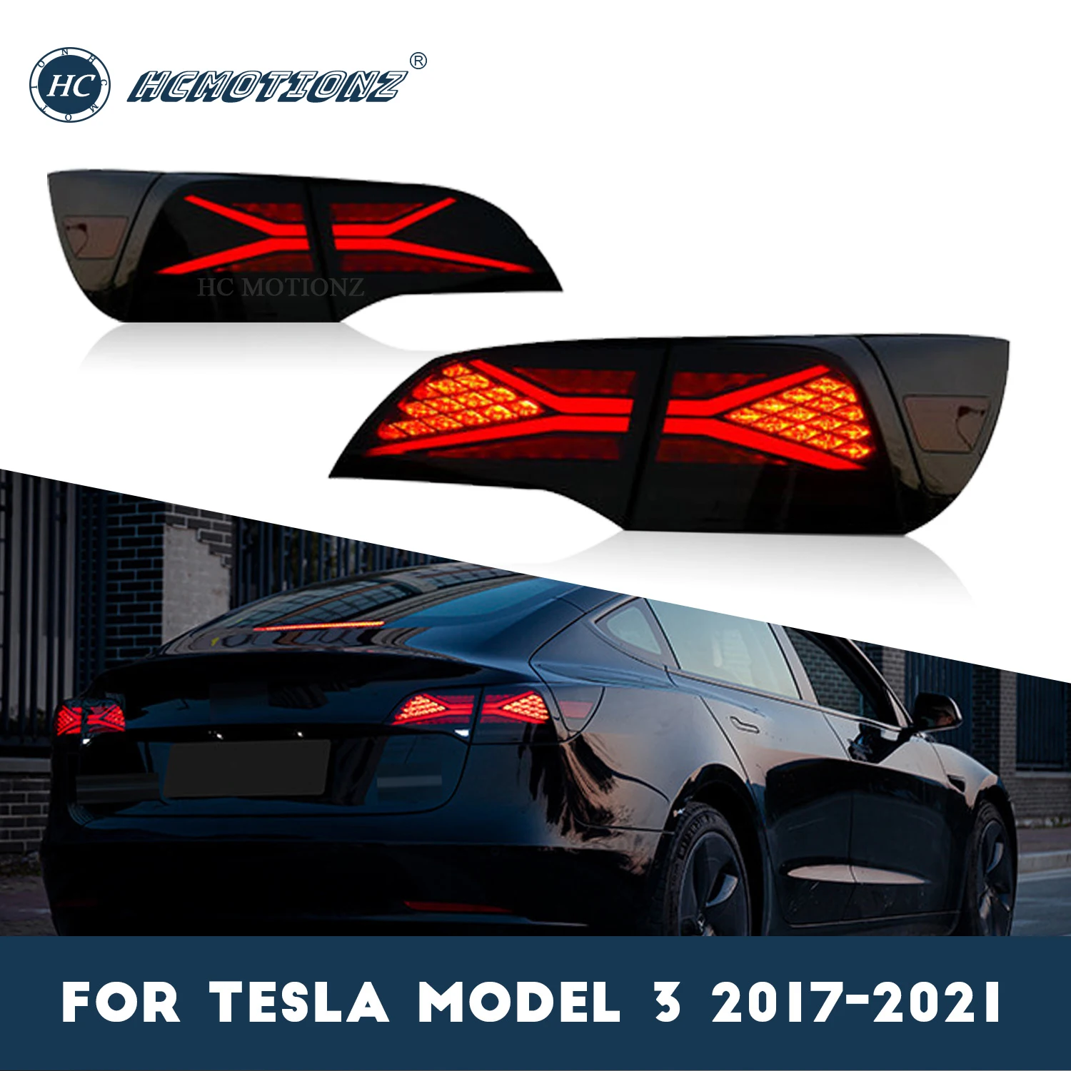 

Задние фонари HCMOTIONZ для Tesla Model 3, модель Y 2017 2018 2019 2020 2021, автомобильные задние фонари для запуска и анимации в сборе, задние фонари