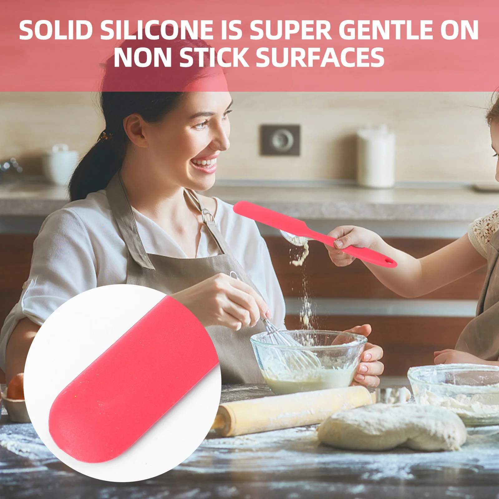 

2 pcs Silicone Spatula Long Handle Heat Resistant Cake Mixer Dough Scraper Baking Tool Kitchen Accessories Orange