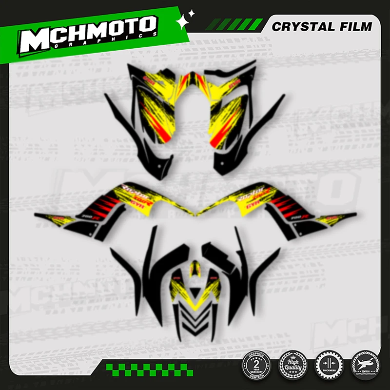 

MCHMFG Full Set Graphics Background Decals Stickers Kit for Yamaha Raptor 700 2006-2012 Number Name Custom