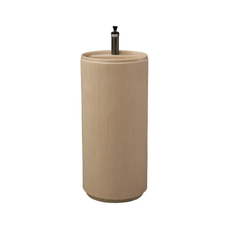 Artificial stone creative vertical sink integrated floor sink