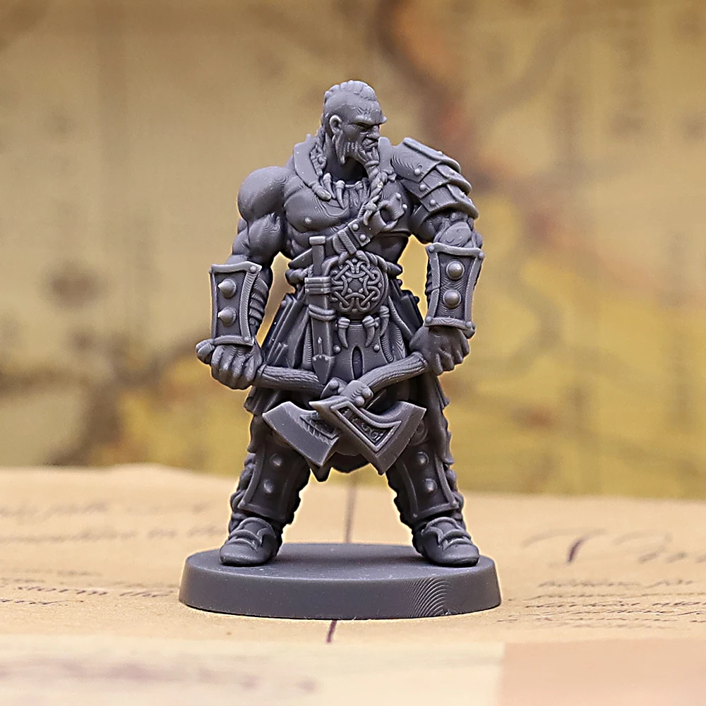 Barbarian Warrior Miniature Figure Tabletop Wargaming Unpainted Resin Model for RPG Board Game