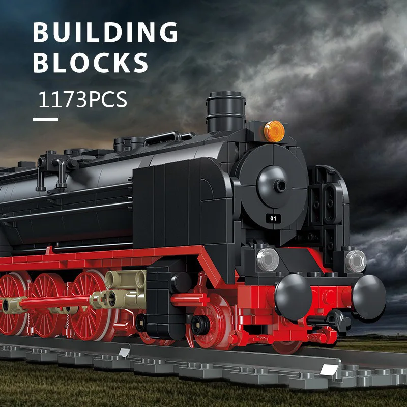 Technical Building Block Rail Way Construction Brick Classic Steam Train DR-Baureihe 01 Educational Toy Collection For GIfts