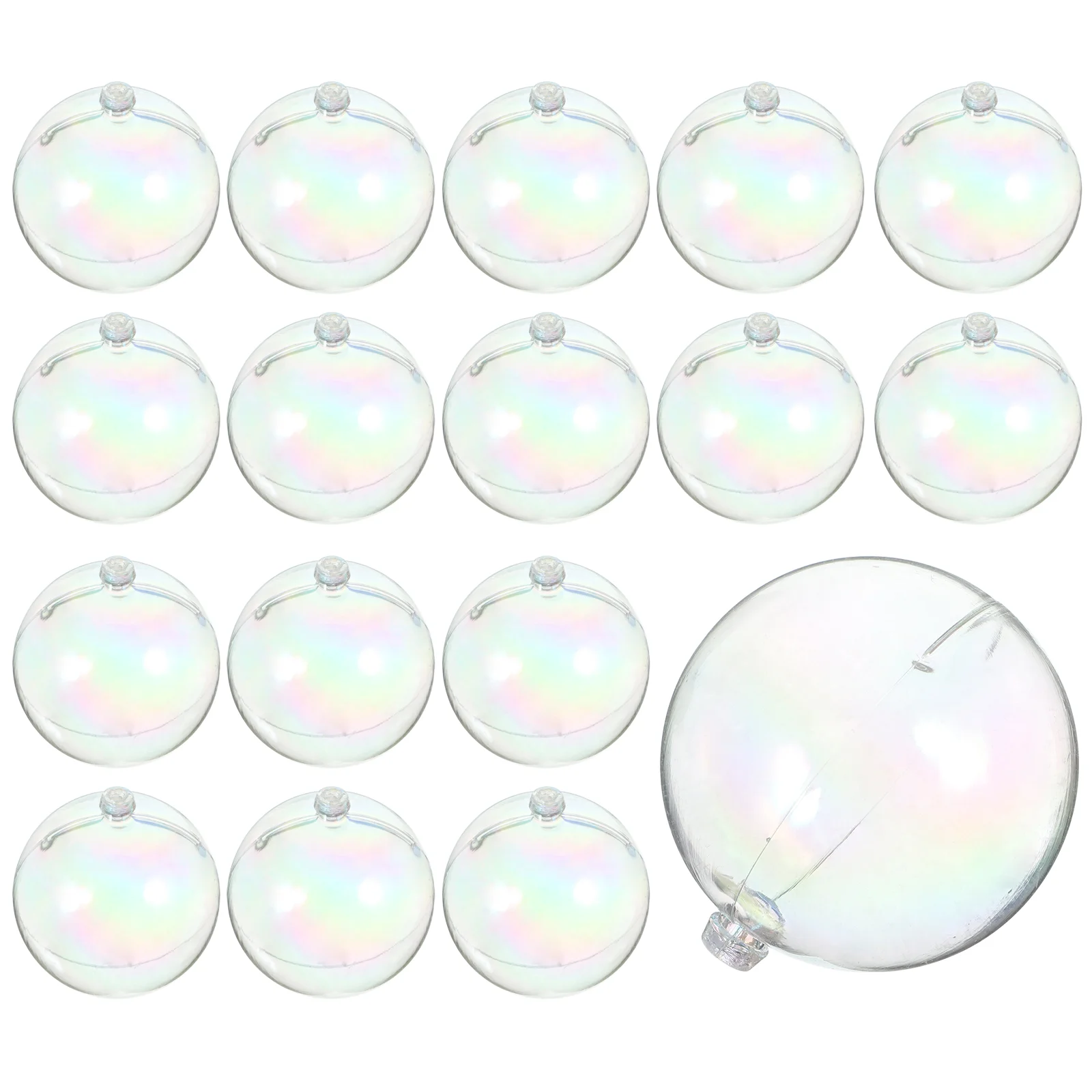 20 Pcs Christmas Balls Bubble Colorful Transparent Decoration Pendant Home Fillable Round Plastic Tree