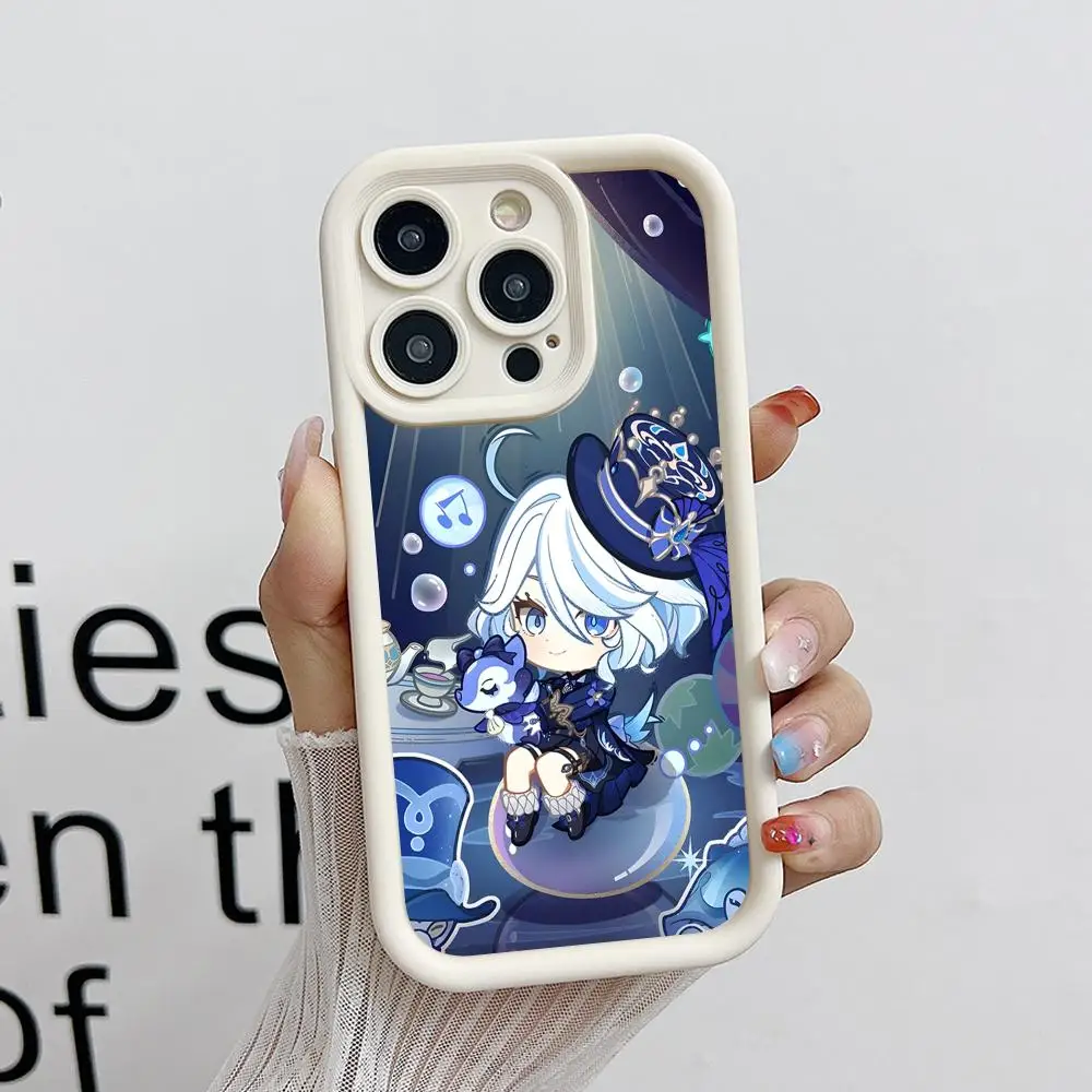 

Чехол для телефона Game GI Furina для iPhone 17 16 15 14 13 12 11 Air Pro Max Plus, утолщенный, из ТПУ, цветной, роскошный, красивый