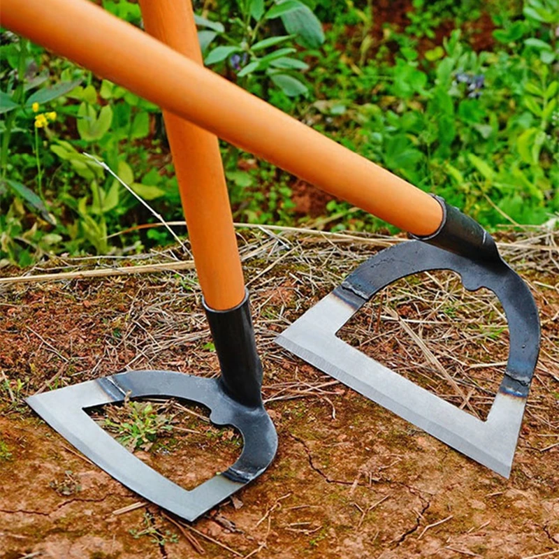 Hoe Garden Tools Thickened Hardened Hollow Steel Hoe Hollow Yard Weeding Rake Gardening Tools for Weed Removal Grass Edge Tool