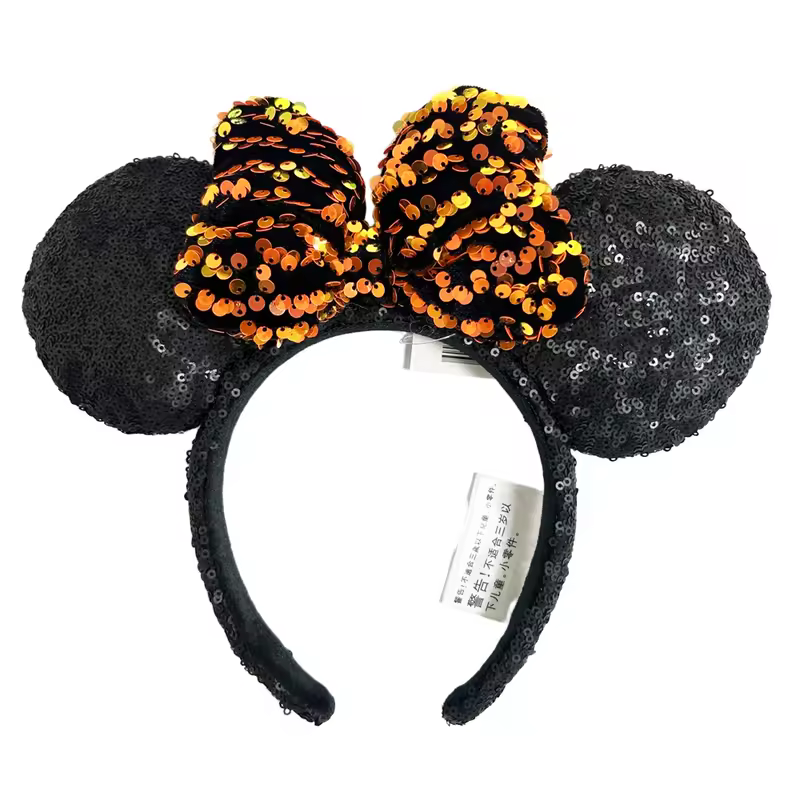 2026 Mickey Mouse Ears Headband 2025 Cinderella Rapunzel Princess Bow Minnie Ear Headwear for Adult Kids Holiday Hairband - Image 8