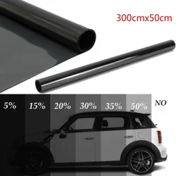 300cmx50cm Black Car Window Film Roll sun protection heat insulation Auto Window Glass Summer Solar UV Protector Sticker Films