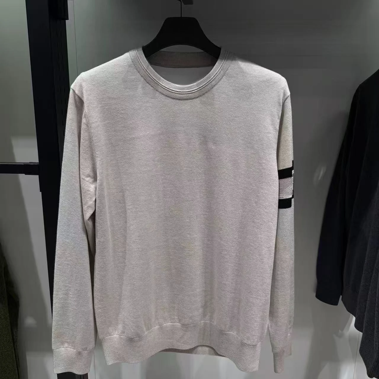 2026 Autumn Men Golf Knit Top Crew Neck Color Block Letter Logo Long Sleeve Shirt  Elastic Sports Golf Pullover for Male Golfer