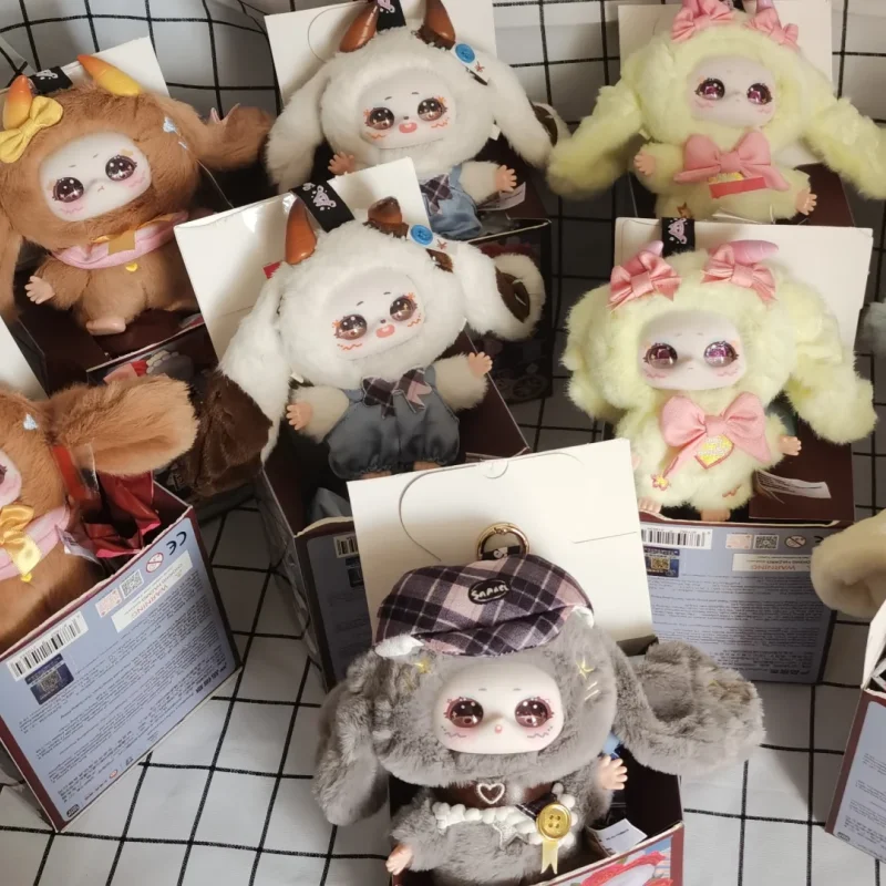 핫 뉴 베이비 쓰리 사말리 V2 세대 드림랜드 플러시 블라인드 박스 애니메이션 피규어 귀여운 크리스마스 플러시 장난감 가방 키체인 선물