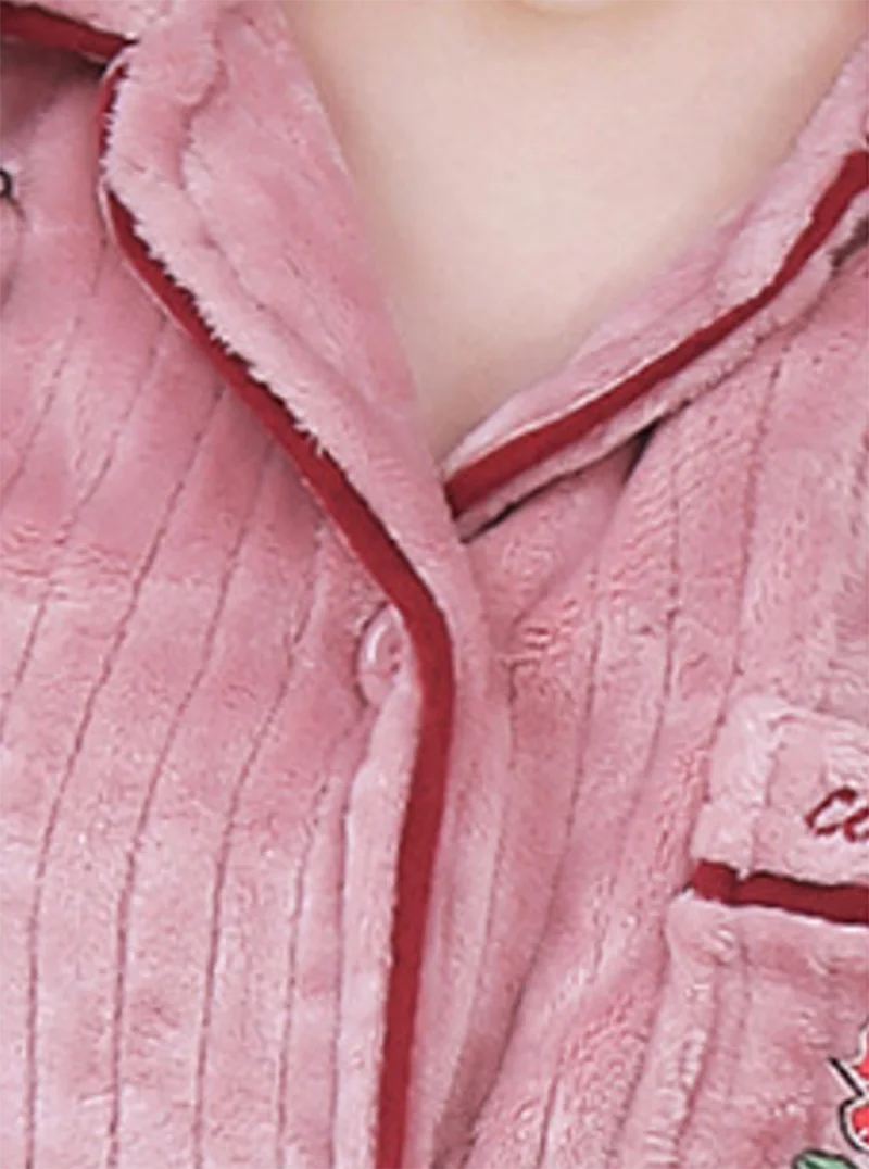 Fashionable Pajamas Set Turn-down Collar Home Clothing Women Ladies  Long Sleeves Pants Autumn Winter Kawaii Sleepwear Soft