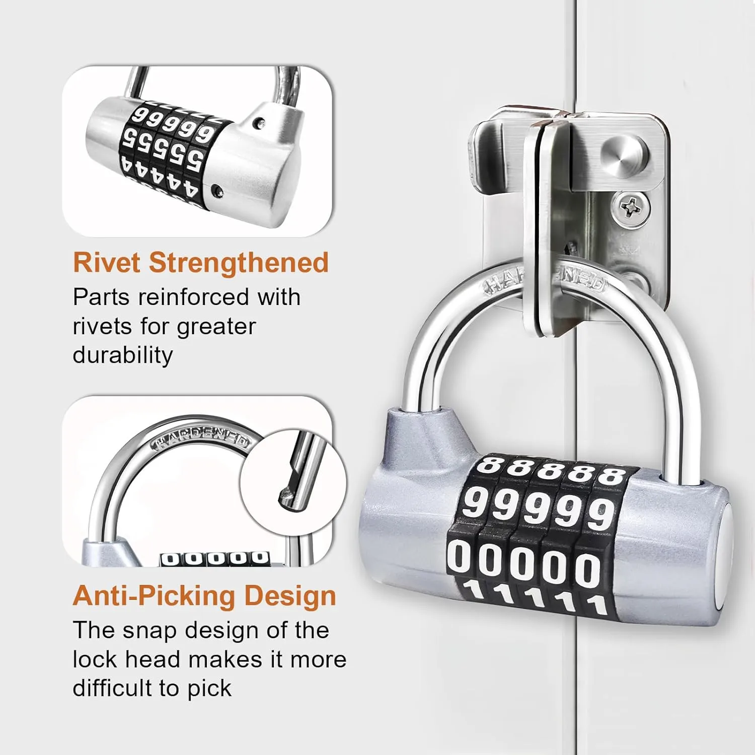 4-Digit Mini Combination Padlock, Small Zinc Alloy Code Lock for Luggage/School/Shed,Black Color  Security Lock