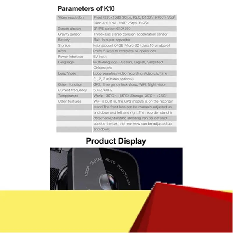 

D330-GD Автомобильный видеорегистратор, Wi-Fi, координаты 1080P HD, видеорегистратор ночного видения, широкоугольный 170 градусов, 24 часа, парковочный монитор, видеорегистратор-M53K