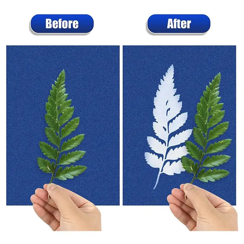 LICE-Cyanotype Paper, 60 Pcs A5 Sun Print Paper Kit, High Sensitivity Sun Print Nature Printing Paper Solar Drawing Pape