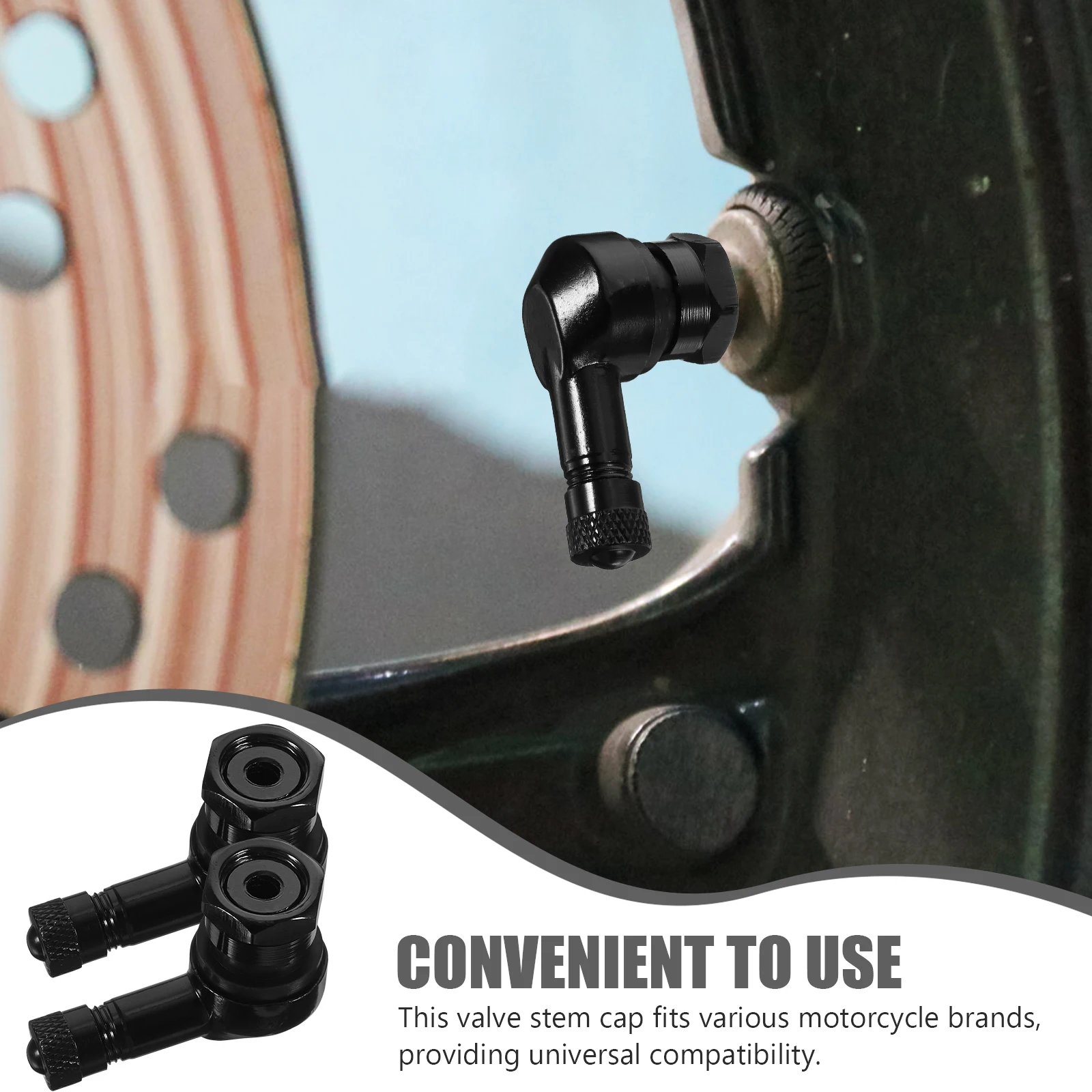 

2pcs Stem Cap Motorcycle Tyre Valve Replacement Metal Stem Cover Universal Fit Rust Resistant Easy Install Stylish Design