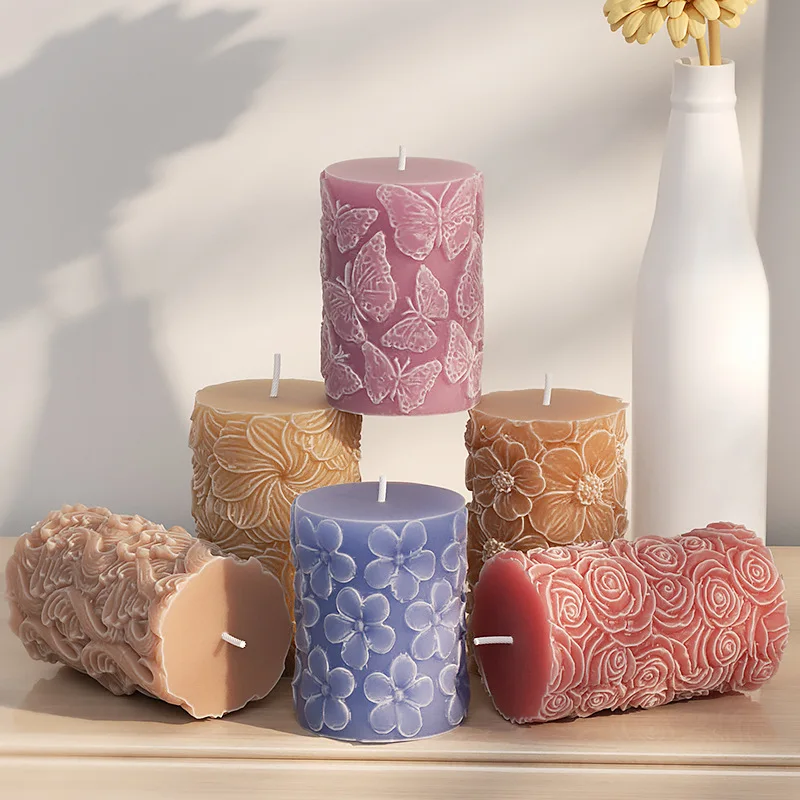 Butterfly Mold Diffuser Stone Rose Mold Silicone Mold Wave Flower For Aromatherapy Candle Making Gift Giving