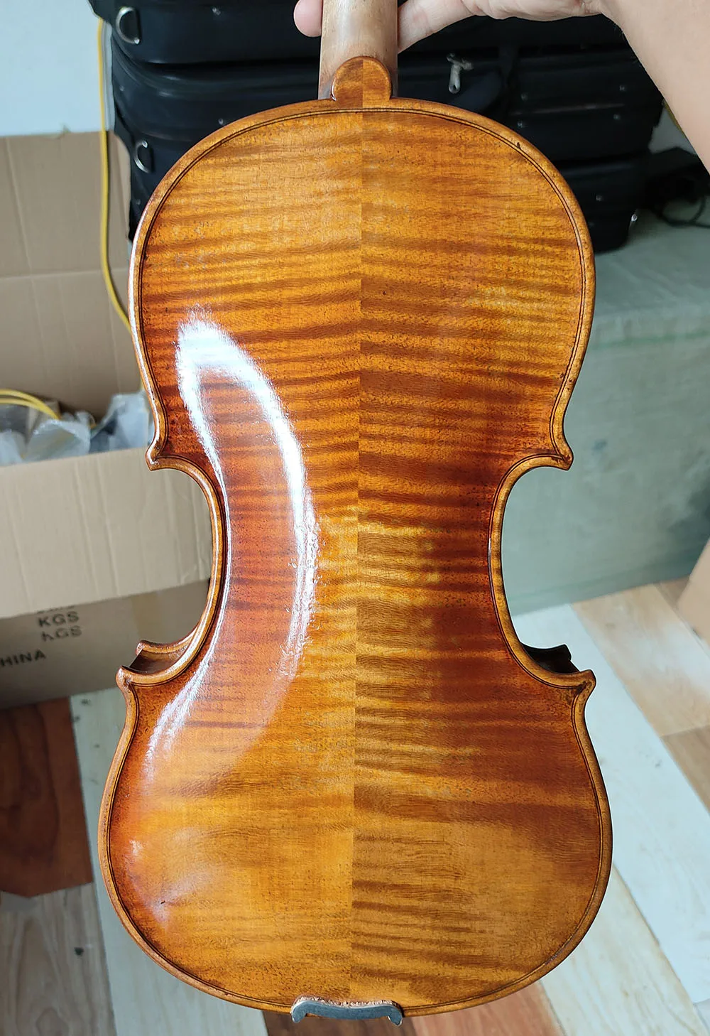 Antonio Stradivarius 1714 Copia del suelo Violín profesional Tamaño 4/4 # 3736 Barniz al óleo hecho a mano de abeto europeo maestro