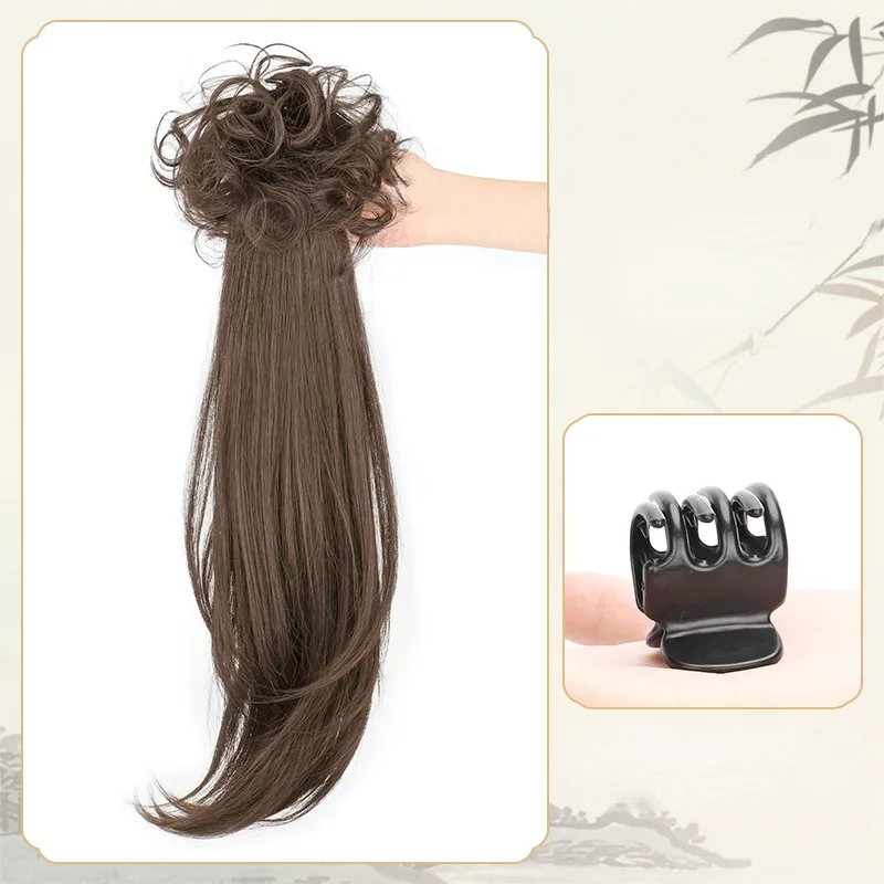 Peluca y cola de caballo para mujer, trenzas de estilo antiguo, Hanfu chino, cola de caballo baja Retro, estilo de la República de China, nuevo