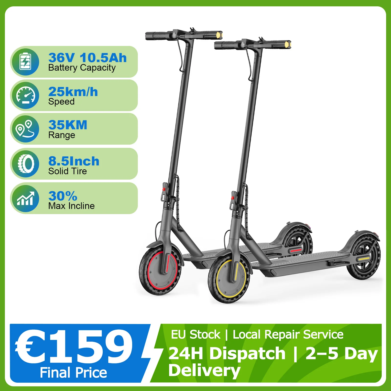 Monopattino elettrico ATSANT R50PRO con indicatori di direzione, batteria ad alta capacità da 36V 10,5Ah, autonomia di 35 km, motore potente, 30 ° Monopattino Elettrico Pieghevole da 8,5" per Salite