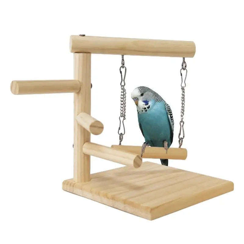 Parrot Perch Wood Stand Non Slip Durable Bird Tree For Budgie Parakeet Toy Supplies Training Stand Pole Interactive Playground