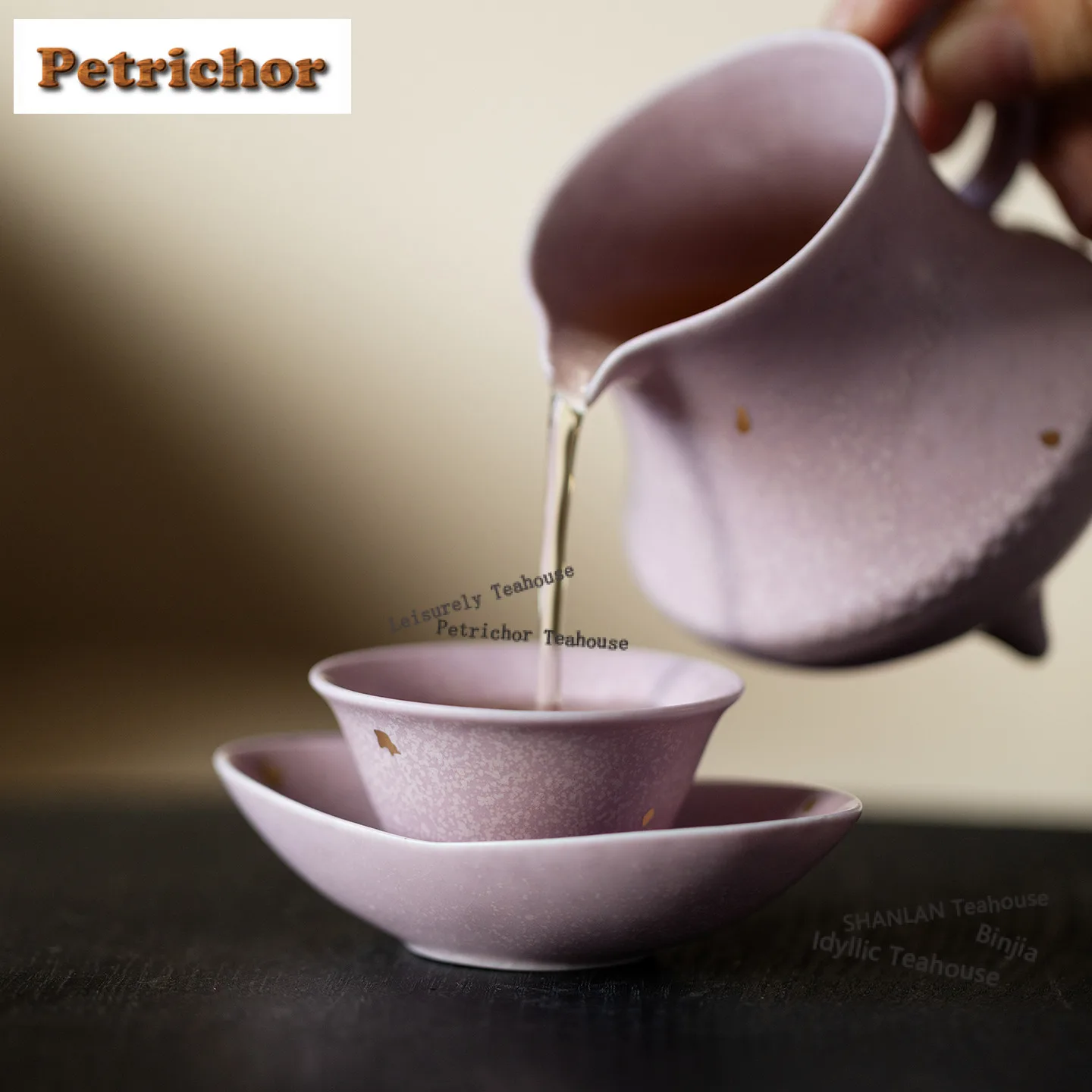 155ml Sprinkle Gold Purple Tripodia Tea Pitcher Divide Tea Cha Hai Dispenser Household Justice Cup Fair Mug Teaware Supplies