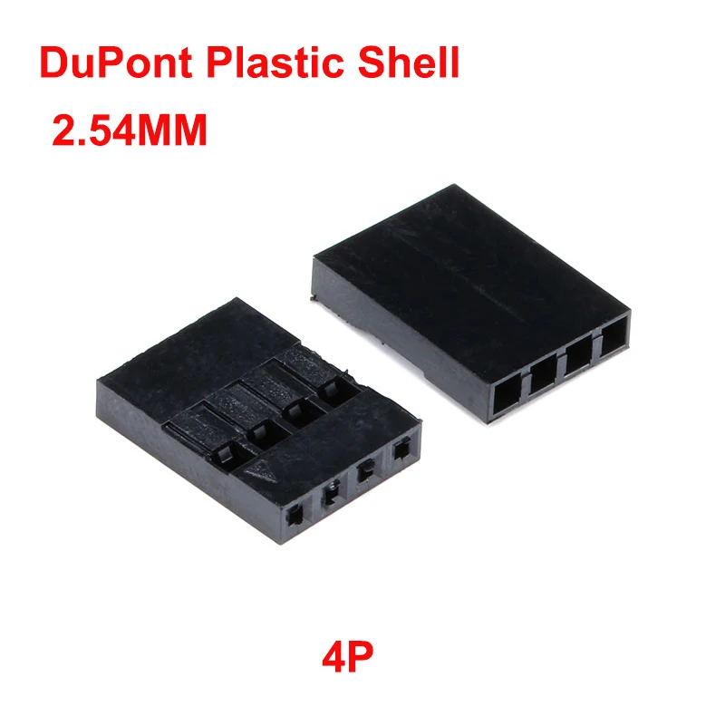 100pcs Single Row 2.54mm Dupont Plastic Shell 4Pin Dupont Connector Dupont Plastic Shell Dupont Housing Pin Header Connector