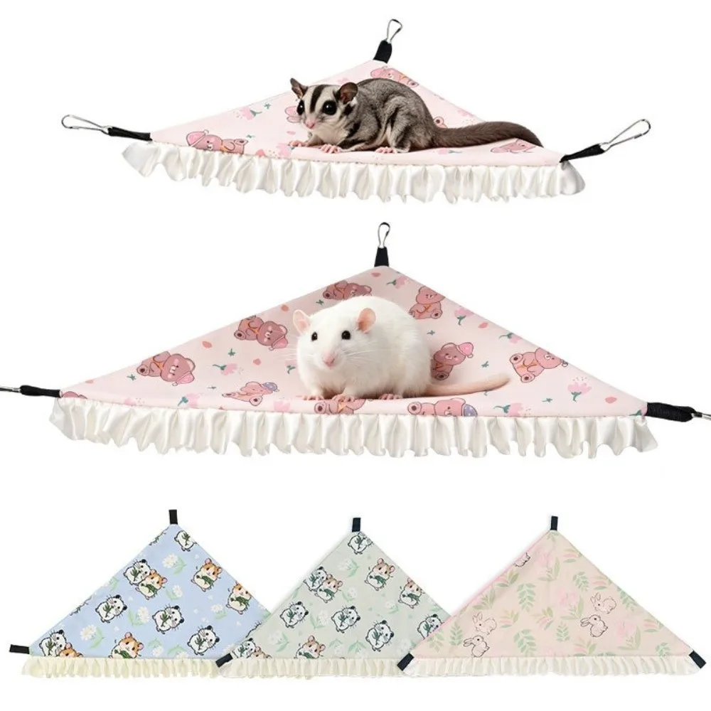Hamaca Colgante para Mascotas con Sensación de Frescura, Transpirable, Multitamaño, Tapete de Descanso para Hámster, Diseño de Dibujos Animados, Hamaca de Una Sola Capa para Cobayas, Uso en Verano