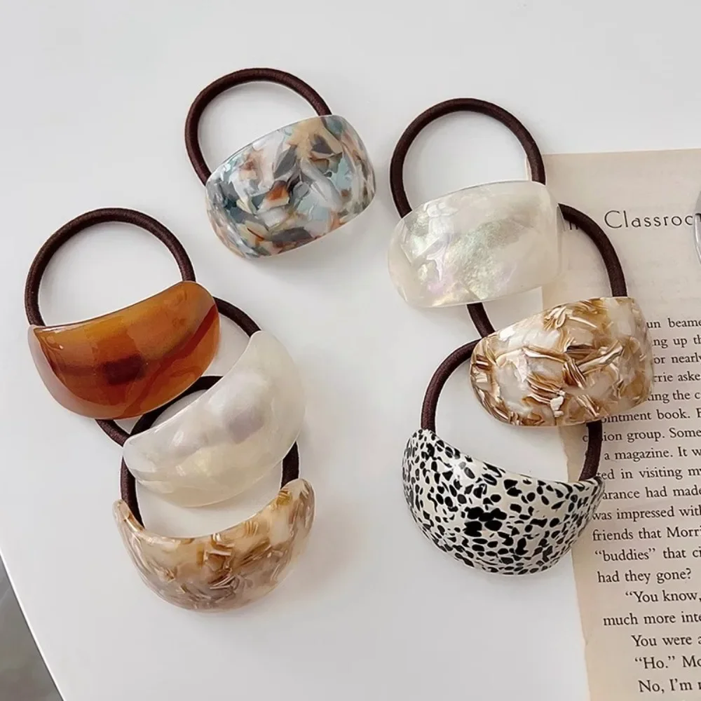 

Fashionable Acetate Head Rope Elastic Oval Hair Accessories Portable Hair Ring Women