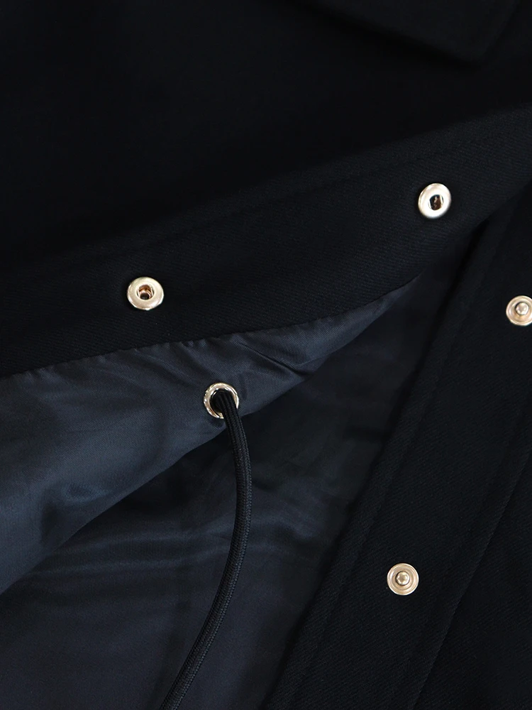 เสื้อโค้ทยาวทรงหลวมสำหรับผู้หญิง Heidd M Home คอลเลคชั่นฤดูใบไม้ร่วง-ฤดูหนาว 2025 สีสันหลากหลาย แต่งปกแบบ Patchwork พร้อมเชือกผูกเอว สไตล์ Neutral แขนยาว