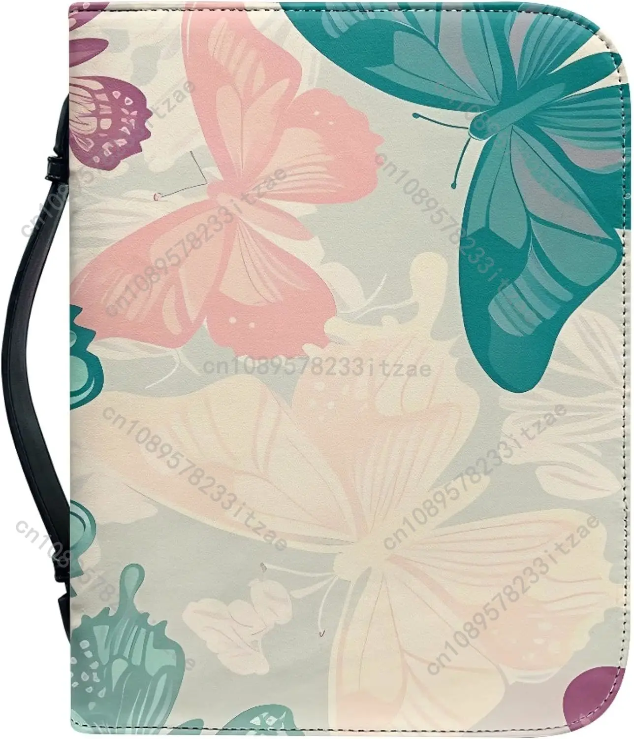 Butterfly Bible Covers for Women Bible Cover Leather with Zipper and Handle Covers for Bible Protects Your Prayer and Study Item