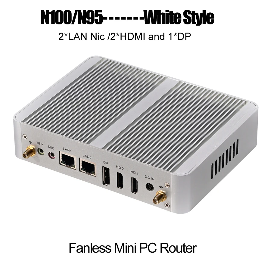 Scelte Diversificate Firewall Fanless MIni PC Intel 12a generazione N100 N95 Dual LAN 2 * HD 1 * DP 2 * COM Computer desktop da ufficio Win11