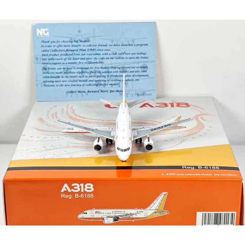 NG Model Diecast 1/400 Scale 48013 Beijing Aviation Business Aircraft A318 B-6188 Alloy Aircraft Model Collection Decorative