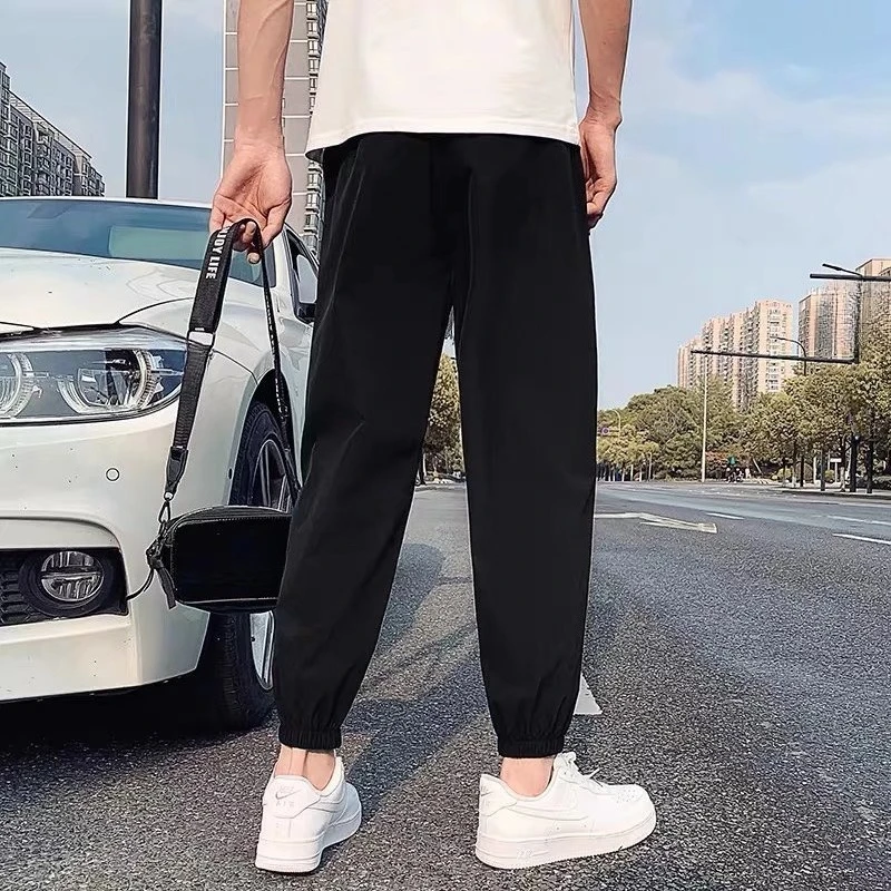British Style Men's Harem Pants 2026 Spring Summer Casual Loose Tapered Joggers Streetwear Trouser