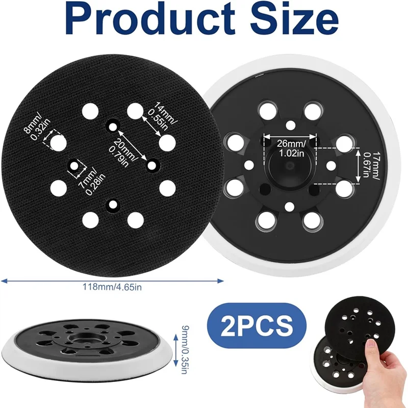 

A84E-2Pc 5" Sanding Backing Pad Discs For PEX 300 AE 400 AE 4000 AE Grinding Polisher Sander Tool